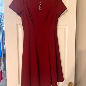 Elegant Red Dress with Gold Accent